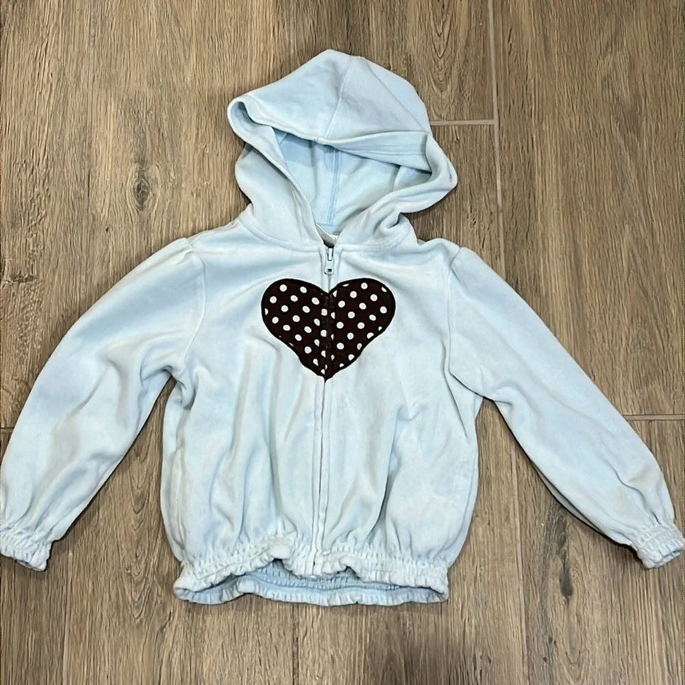 Vintage Gymboree Hoodie Coat Girls Best Friend Blue Hoodie Polka Dot Y2K Zip Up